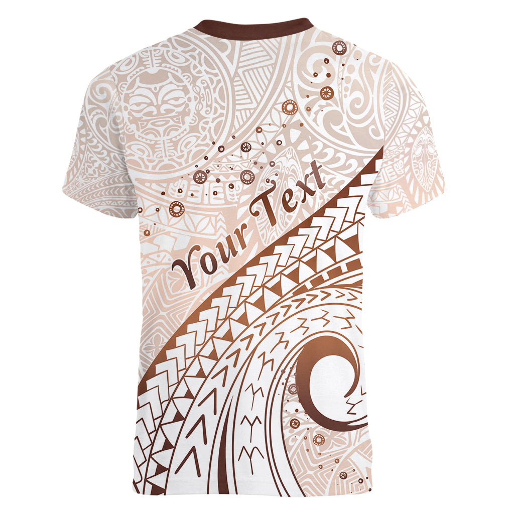 Pasifika Festival Women V Neck T Shirt Vintage Tribal Pattern LT01 - Polynesian Pride