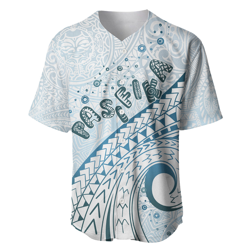 Pasifika Festival Baseball Jersey Tribal Pattern Blue Version LT01 Blue - Polynesian Pride