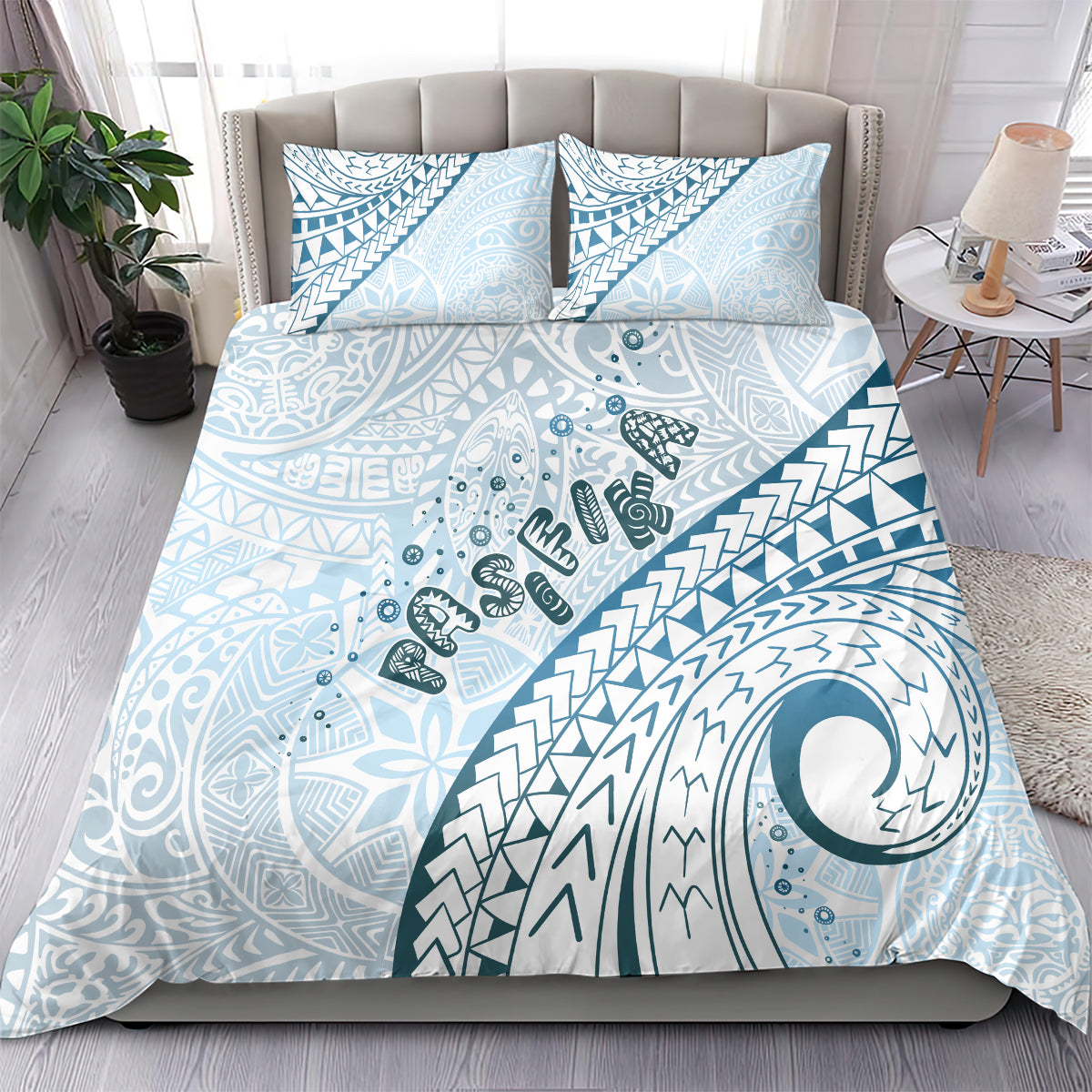 Pasifika Festival Bedding Set Tribal Pattern Blue Version LT01 - Polynesian Pride
