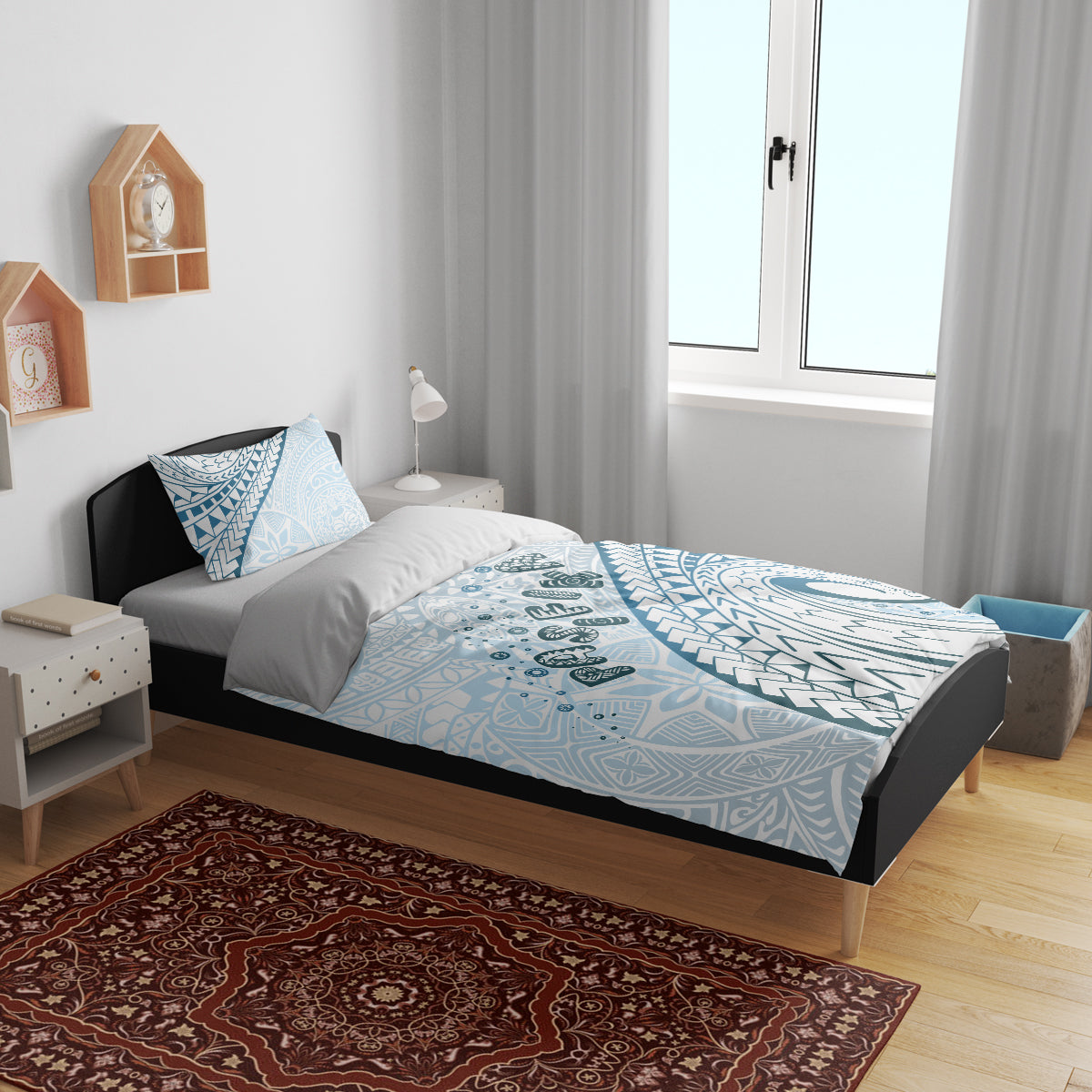 Pasifika Festival Bedding Set Tribal Pattern Blue Version LT01 - Polynesian Pride