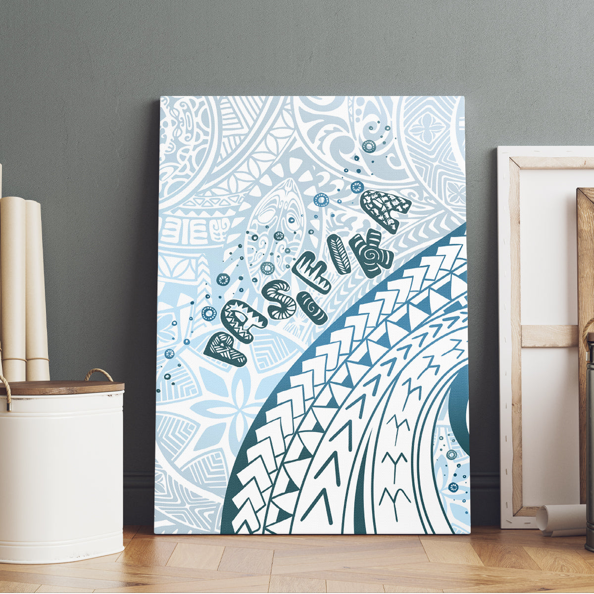 Pasifika Festival Canvas Wall Art Tribal Pattern Blue Version LT01 - Polynesian Pride