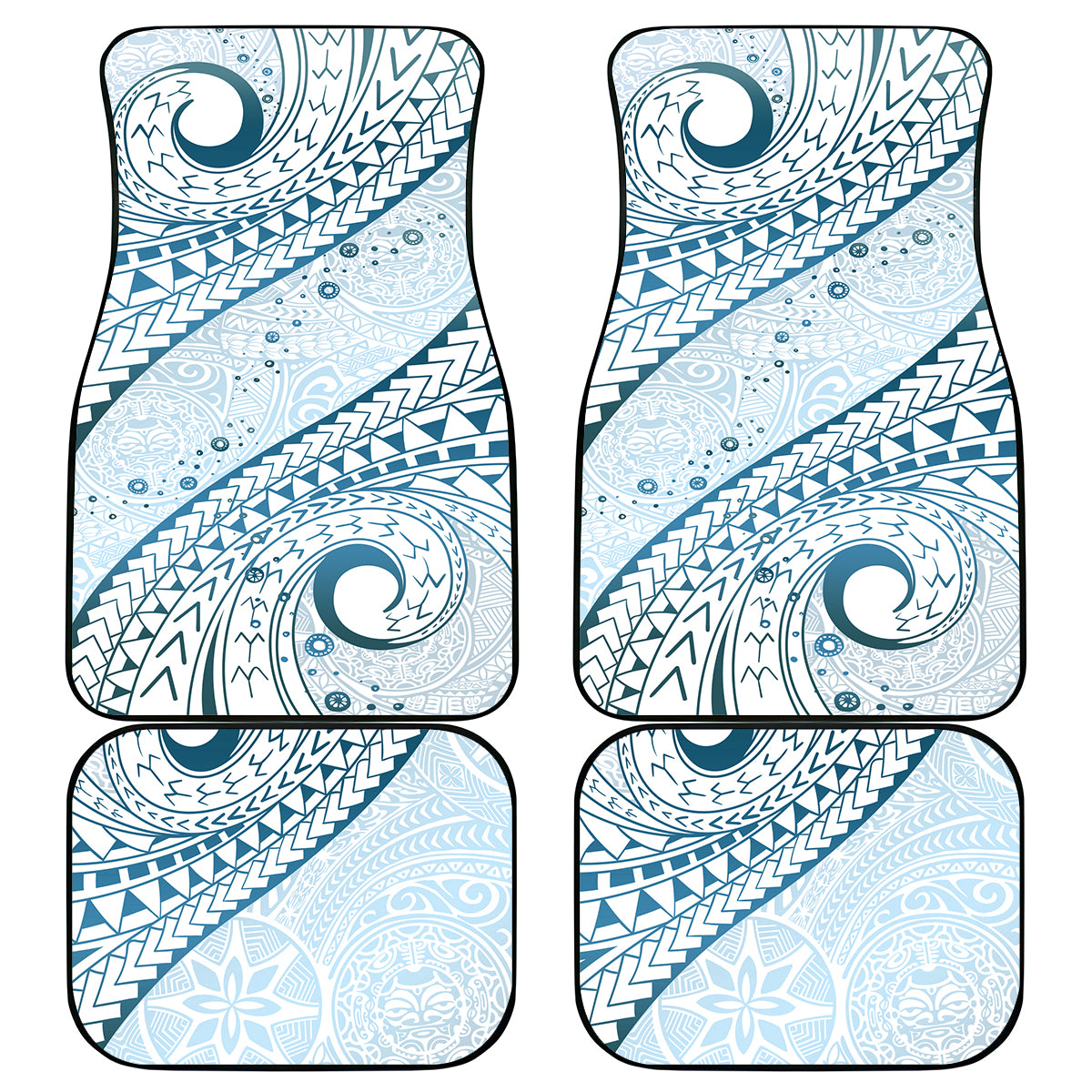 Pasifika Festival Car Mats Tribal Pattern Blue Version LT01 - Polynesian Pride
