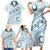 Pasifika Festival Family Matching Short Sleeve Bodycon Dress and Hawaiian Shirt Tribal Pattern Blue Version LT01 - Polynesian Pride