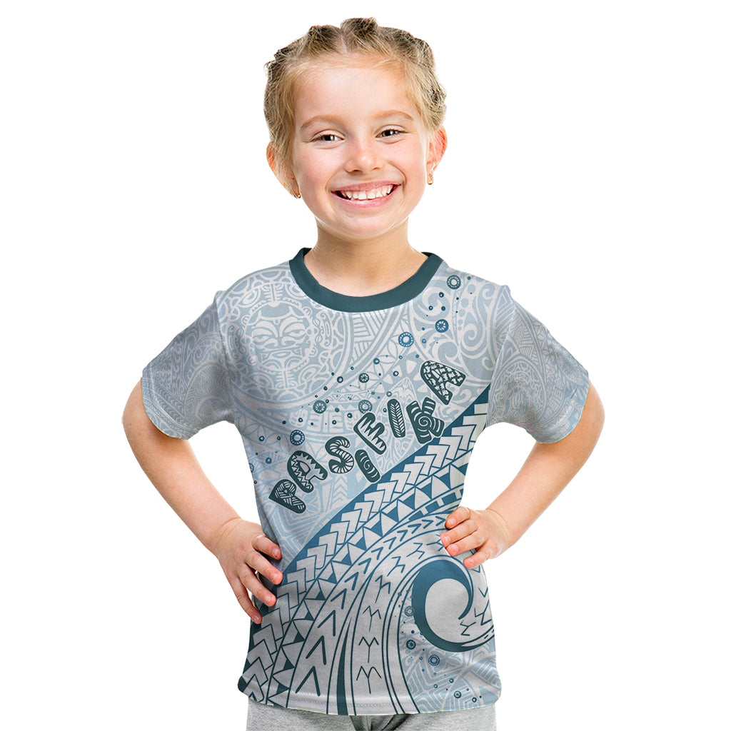 Pasifika Festival Kid T Shirt Tribal Pattern Blue Version LT01 Blue - Polynesian Pride