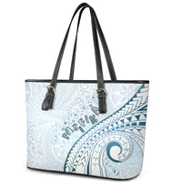 Pasifika Festival Leather Tote Bag Tribal Pattern Blue Version LT01 - Polynesian Pride