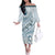 Pasifika Festival Off The Shoulder Long Sleeve Dress Tribal Pattern Blue Version LT01 Women Blue - Polynesian Pride