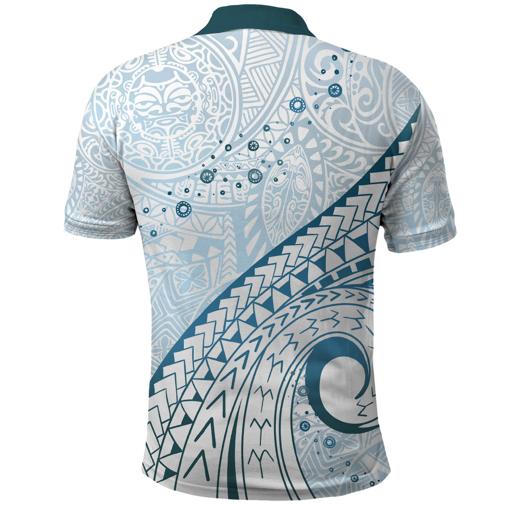 Pasifika Festival Polo Shirt Tribal Pattern Blue Version LT01 - Polynesian Pride