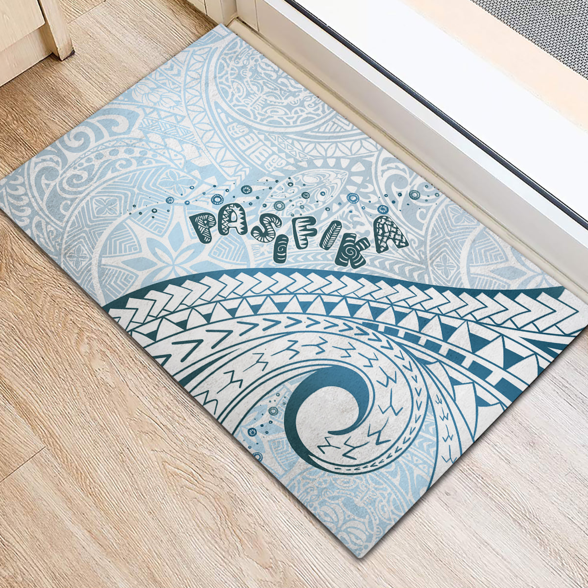 Pasifika Festival Rubber Doormat Tribal Pattern Blue Version LT01 - Polynesian Pride