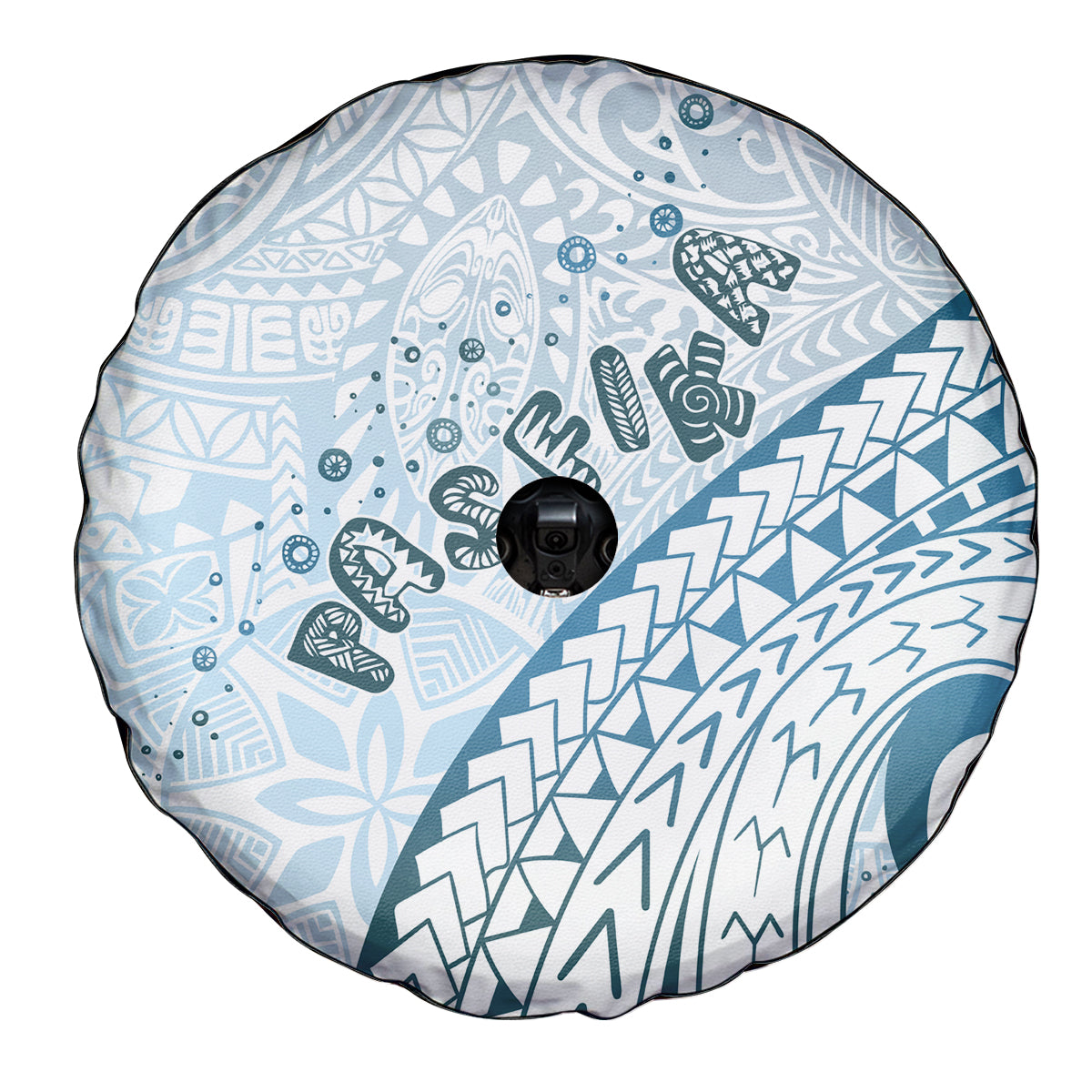Pasifika Festival Spare Tire Cover Tribal Pattern Blue Version LT01 - Polynesian Pride