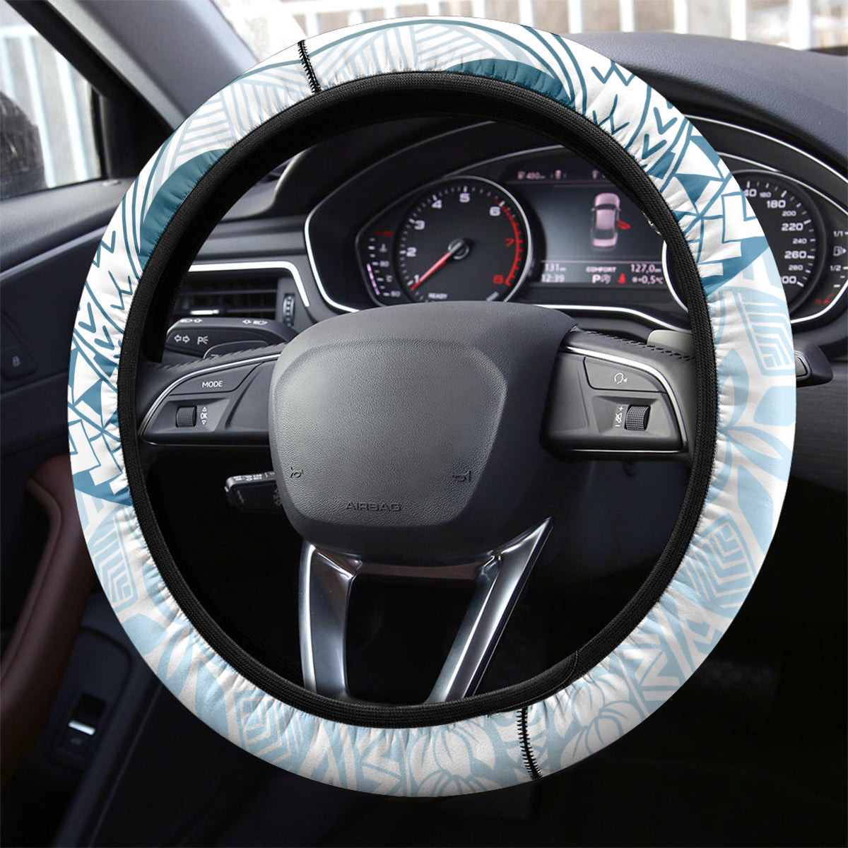 Pasifika Festival Steering Wheel Cover Tribal Pattern Blue Version LT01 - Polynesian Pride