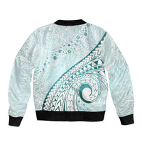 Pasifika Festival Bomber Jacket Tribal Pattern Teal Version LT01 - Polynesian Pride