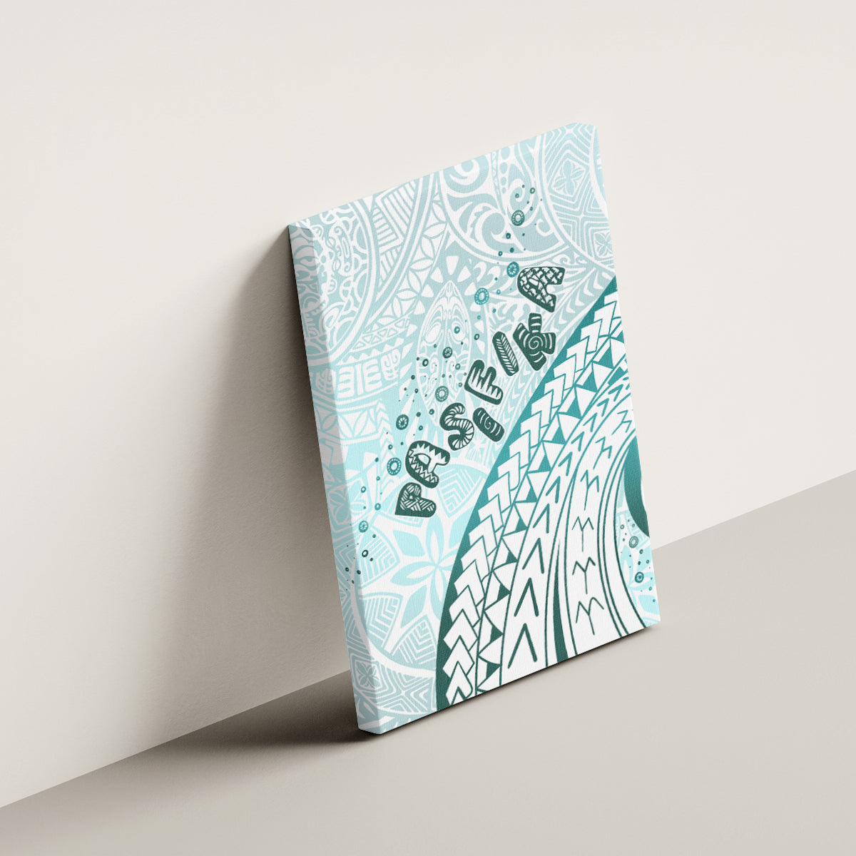 Pasifika Festival Canvas Wall Art Tribal Pattern Teal Version LT01 - Polynesian Pride