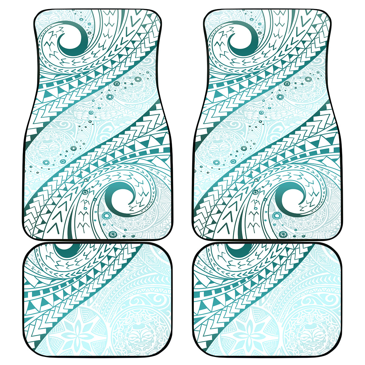 Pasifika Festival Car Mats Tribal Pattern Teal Version LT01 - Polynesian Pride