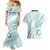 Pasifika Festival Couples Matching Mermaid Dress and Hawaiian Shirt Tribal Pattern Teal Version LT01 - Polynesian Pride