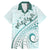 Pasifika Festival Family Matching Mermaid Dress and Hawaiian Shirt Tribal Pattern Teal Version LT01 Dad's Shirt - Short Sleeve Teal - Polynesian Pride