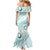 Pasifika Festival Family Matching Mermaid Dress and Hawaiian Shirt Tribal Pattern Teal Version LT01 - Polynesian Pride