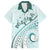 Pasifika Festival Family Matching Short Sleeve Bodycon Dress and Hawaiian Shirt Tribal Pattern Teal Version LT01 Dad's Shirt - Short Sleeve Teal - Polynesian Pride