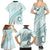 Pasifika Festival Family Matching Summer Maxi Dress and Hawaiian Shirt Tribal Pattern Teal Version LT01 - Polynesian Pride