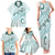 Pasifika Festival Family Matching Tank Maxi Dress and Hawaiian Shirt Tribal Pattern Teal Version LT01 - Polynesian Pride