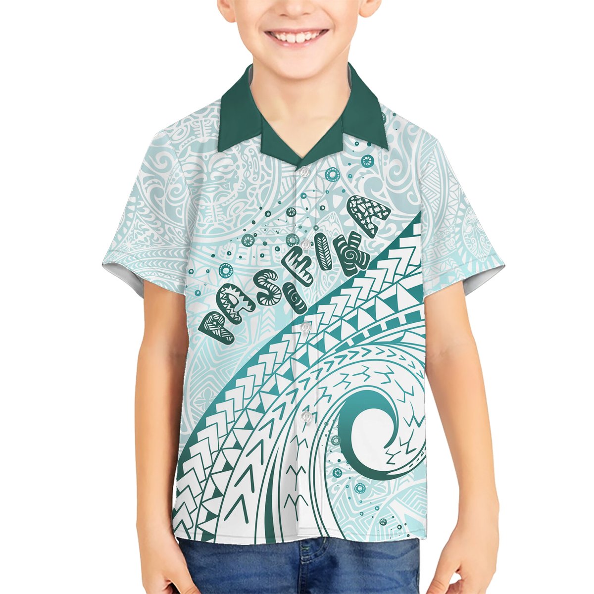 Pasifika Festival Hawaiian Shirt Tribal Pattern Teal Version LT01 - Polynesian Pride