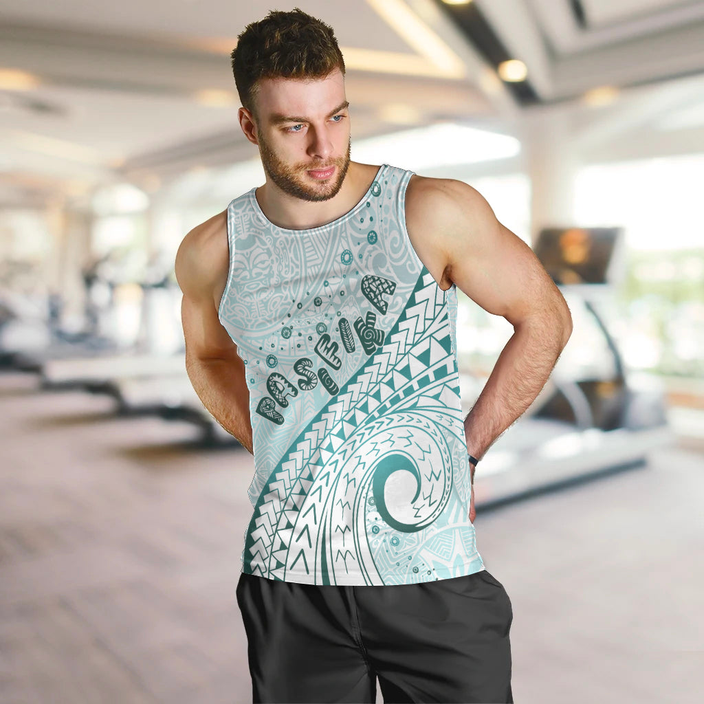 Pasifika Festival Men Tank Top Tribal Pattern Teal Version LT01 Teal - Polynesian Pride