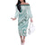 Pasifika Festival Off The Shoulder Long Sleeve Dress Tribal Pattern Teal Version LT01 Women Teal - Polynesian Pride