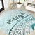 Pasifika Festival Round Carpet Tribal Pattern Teal Version