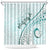 Pasifika Festival Shower Curtain Tribal Pattern Teal Version