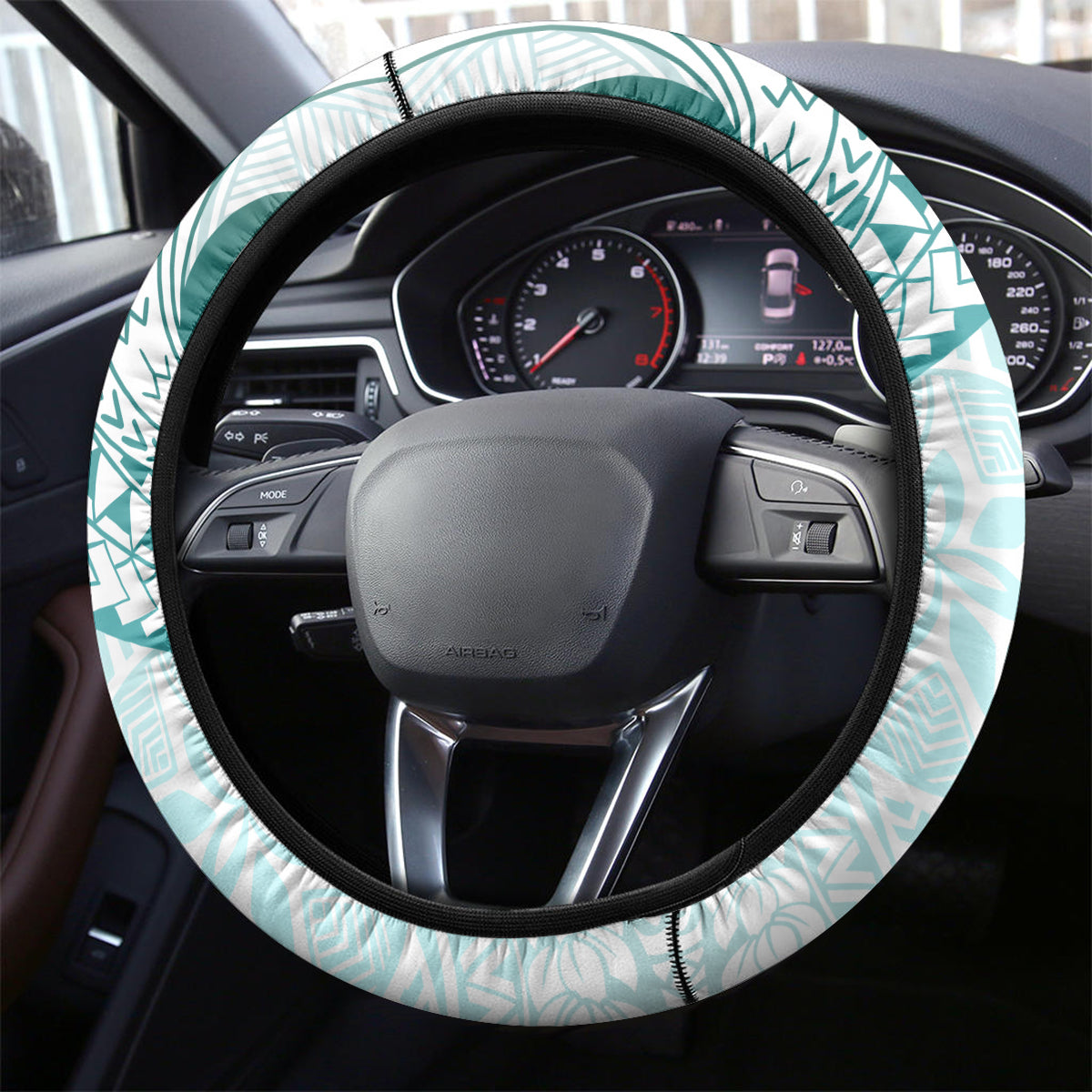 Pasifika Festival Steering Wheel Cover Tribal Pattern Teal Version LT01 - Polynesian Pride
