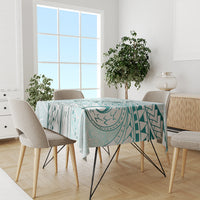 Pasifika Festival Tablecloth Tribal Pattern Teal Version LT01 - Polynesian Pride