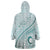 Pasifika Festival Wearable Blanket Hoodie Tribal Pattern Teal Version LT01