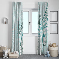 Pasifika Festival Window Curtain Tribal Pattern Teal Version LT01 - Polynesian Pride