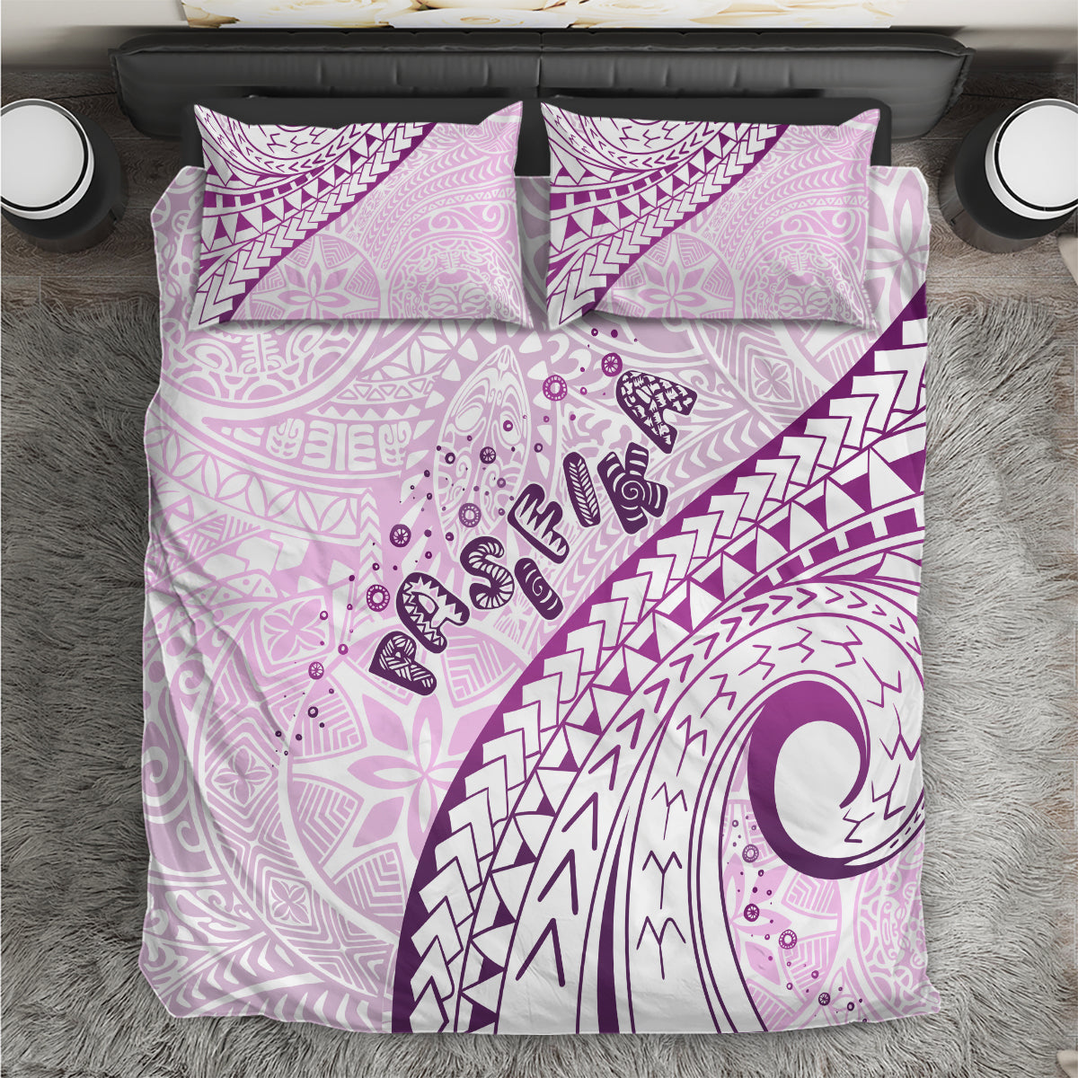 Pasifika Festival Bedding Set Tribal Pattern Lilac Version LT01 Purple - Polynesian Pride