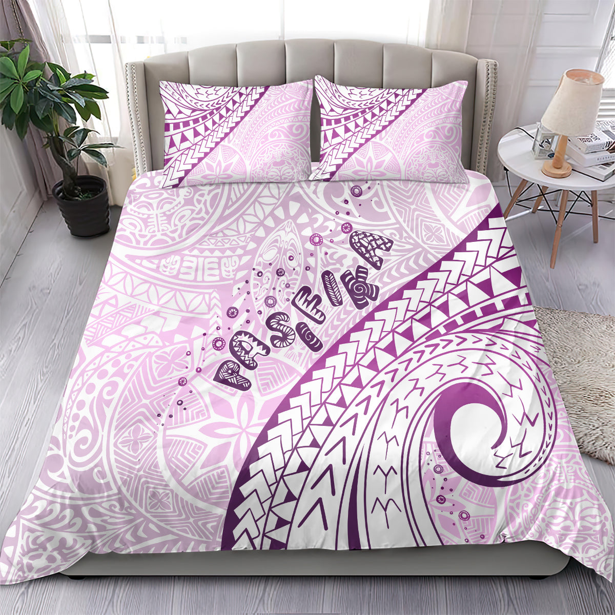 Pasifika Festival Bedding Set Tribal Pattern Lilac Version LT01 - Polynesian Pride