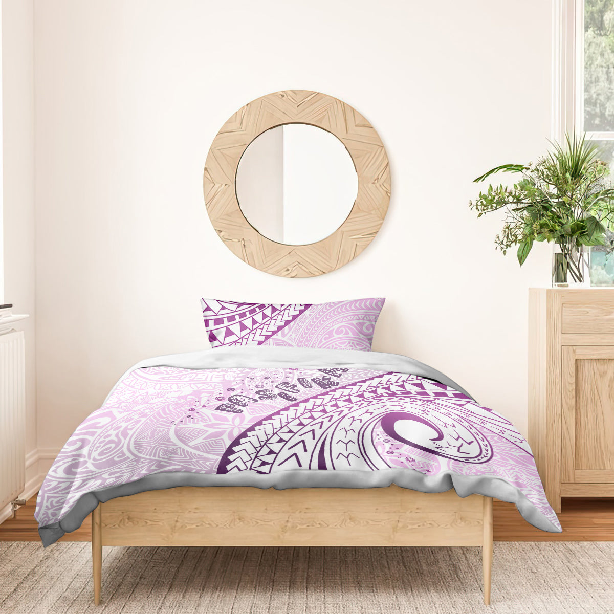 Pasifika Festival Bedding Set Tribal Pattern Lilac Version LT01 - Polynesian Pride