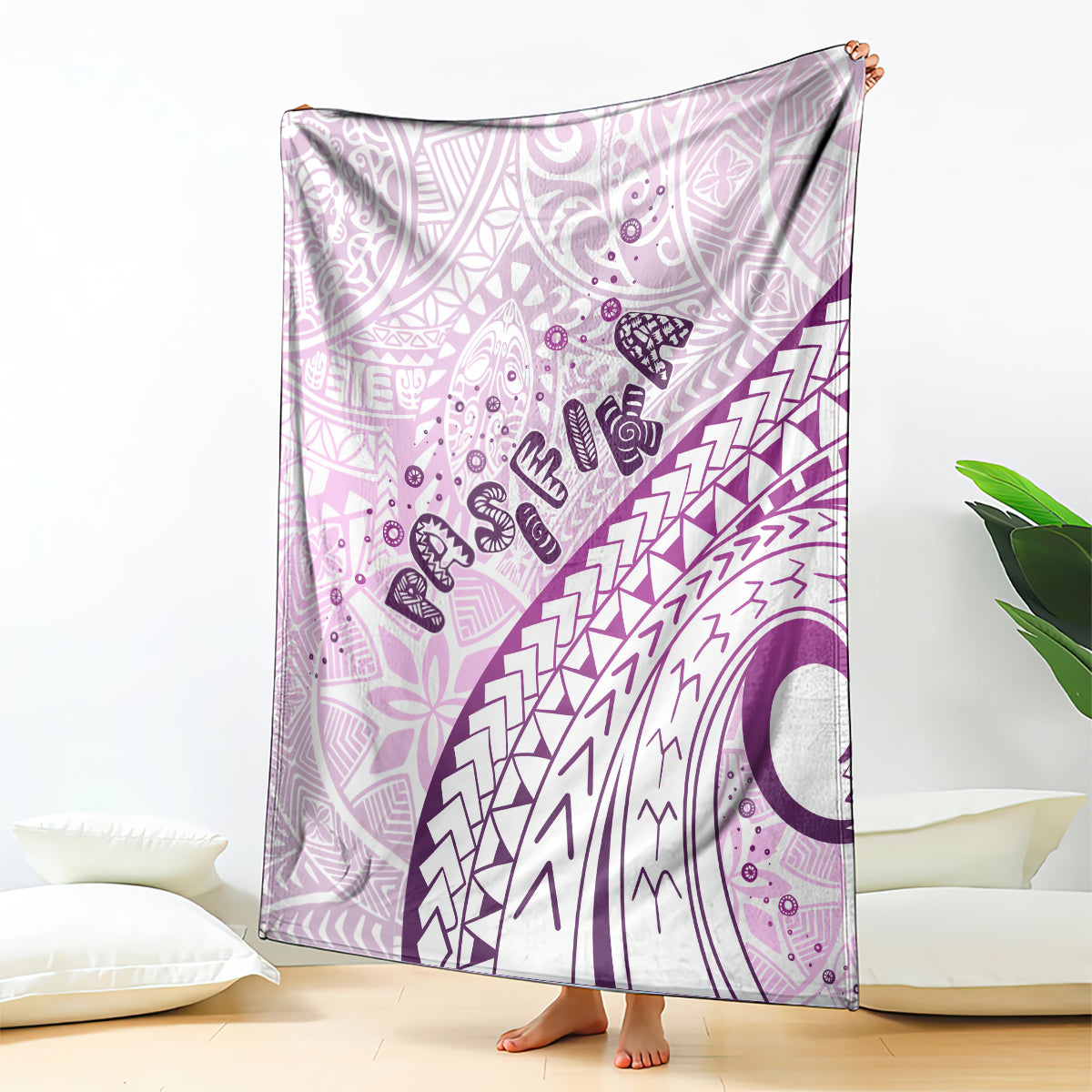 Pasifika Festival Blanket Tribal Pattern Lilac Version LT01 - Polynesian Pride