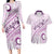 Pasifika Festival Couples Matching Long Sleeve Bodycon Dress and Hawaiian Shirt Tribal Pattern Lilac Version LT01 Purple - Polynesian Pride