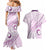 Pasifika Festival Couples Matching Mermaid Dress and Hawaiian Shirt Tribal Pattern Lilac Version LT01 - Polynesian Pride