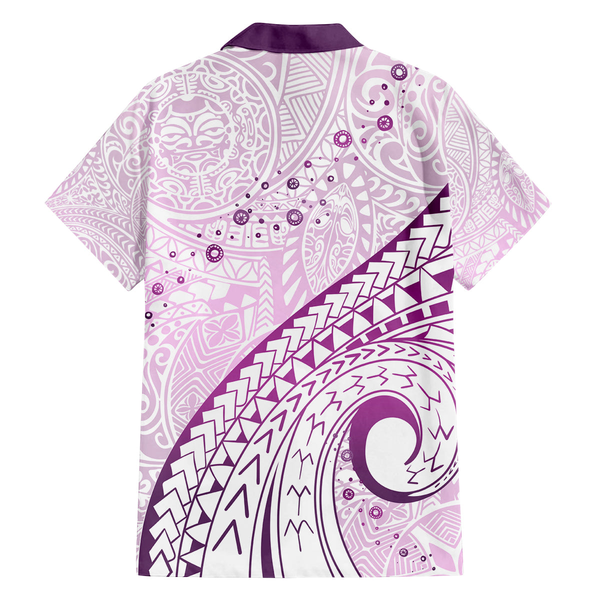 Pasifika Festival Family Matching Off Shoulder Long Sleeve Dress and Hawaiian Shirt Tribal Pattern Lilac Version LT01 - Polynesian Pride