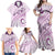 Pasifika Festival Family Matching Off Shoulder Maxi Dress and Hawaiian Shirt Tribal Pattern Lilac Version LT01 - Polynesian Pride