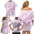 Pasifika Festival Family Matching Off Shoulder Short Dress and Hawaiian Shirt Tribal Pattern Lilac Version LT01 - Polynesian Pride