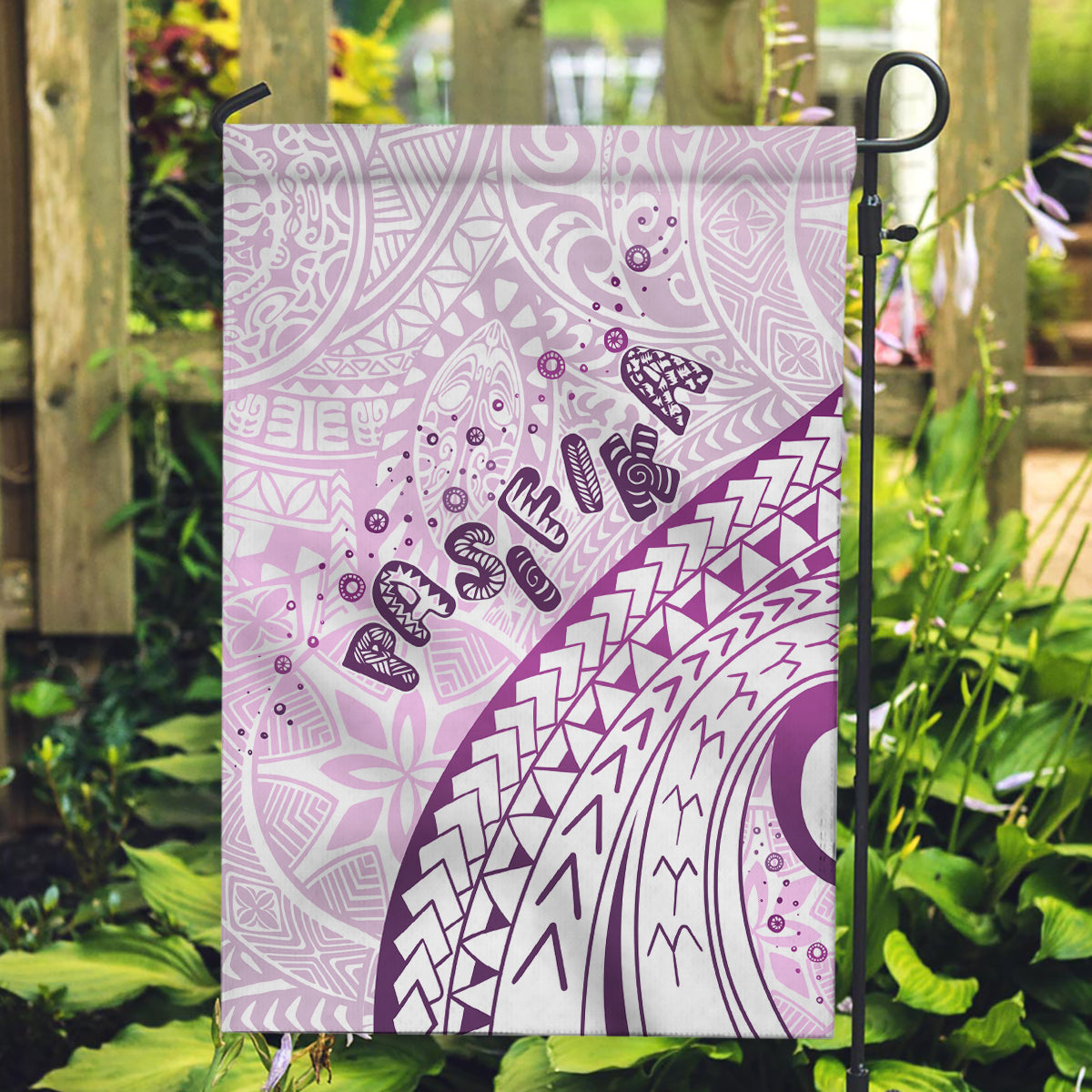 Pasifika Festival Garden Flag Tribal Pattern Lilac Version LT01 Garden Flag Purple - Polynesian Pride