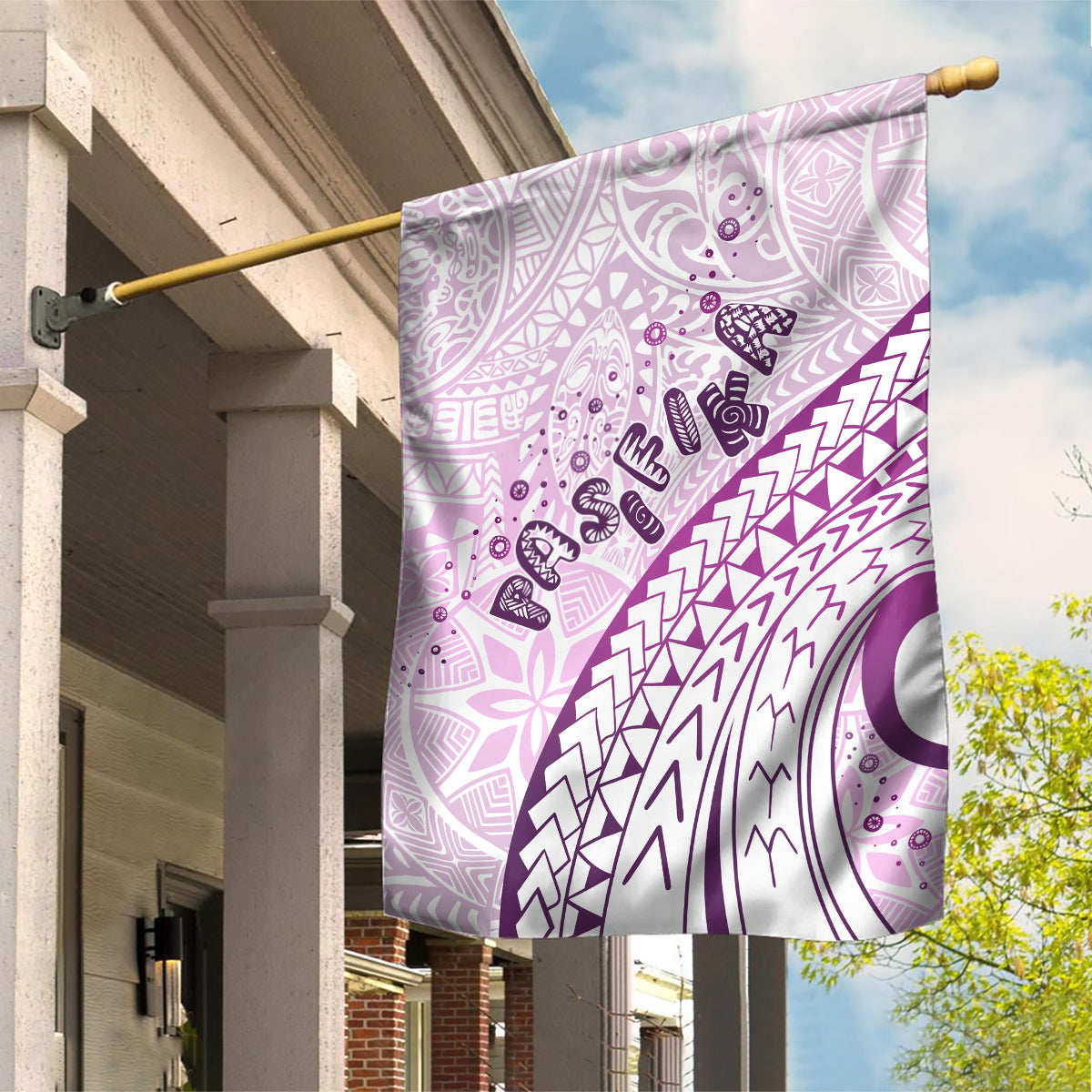 Pasifika Festival Garden Flag Tribal Pattern Lilac Version LT01 House Flag Purple - Polynesian Pride