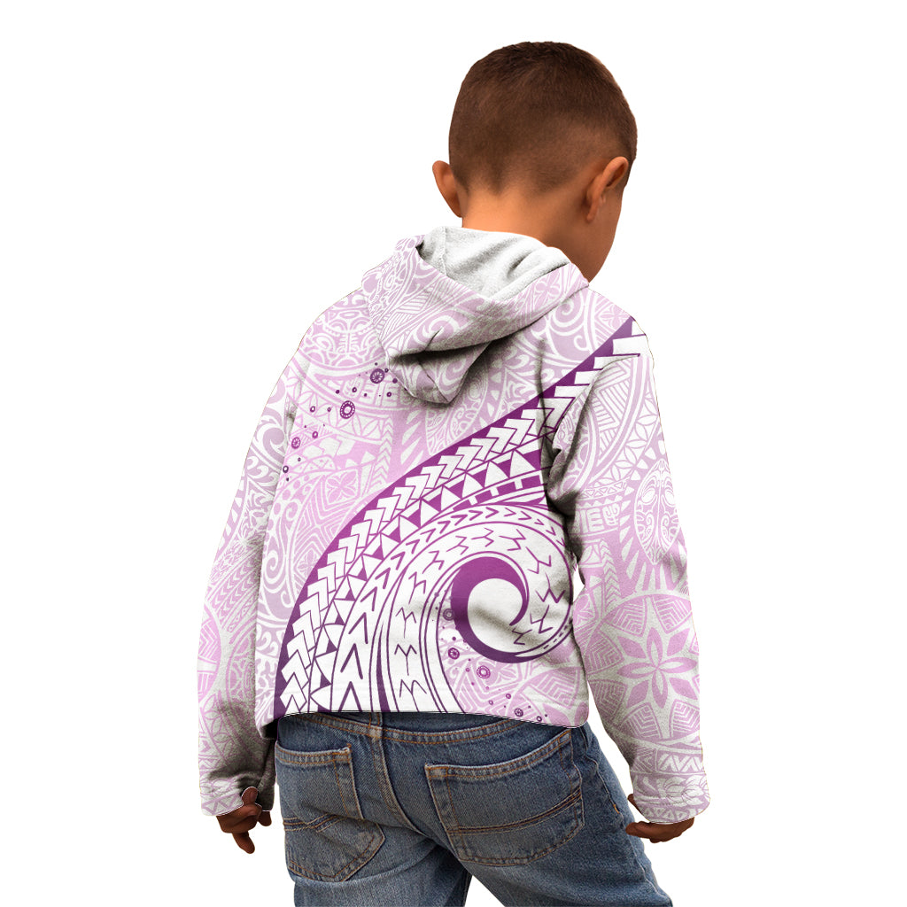 Pasifika Festival Kid Hoodie Tribal Pattern Lilac Version LT01 - Polynesian Pride