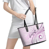 Pasifika Festival Leather Tote Bag Tribal Pattern Lilac Version LT01 - Polynesian Pride