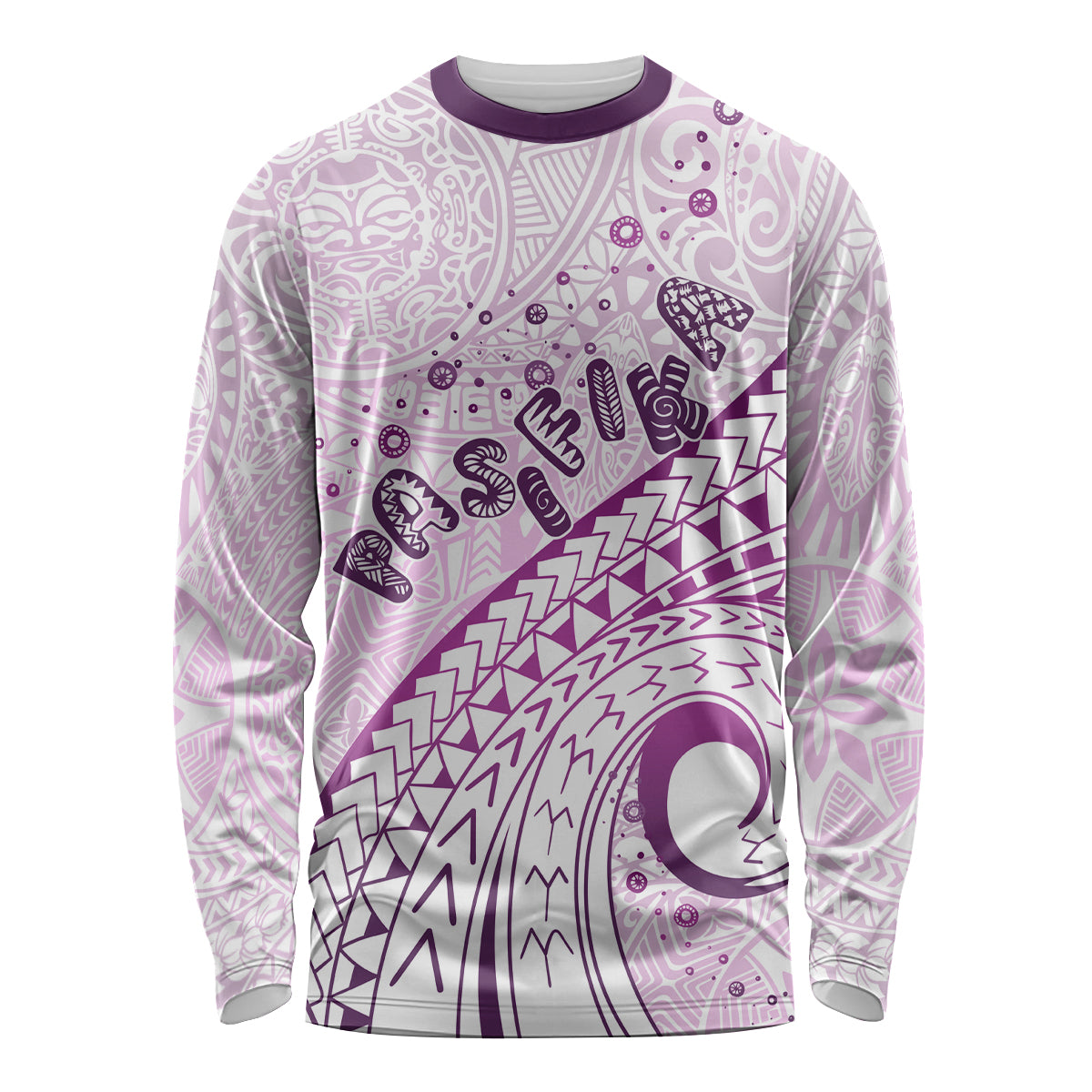 Pasifika Festival Long Sleeve Shirt Tribal Pattern Lilac Version LT01 Unisex Purple - Polynesian Pride