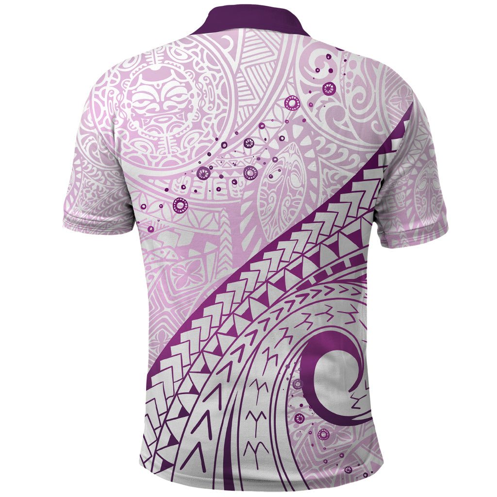Pasifika Festival Polo Shirt Tribal Pattern Lilac Version LT01 - Polynesian Pride