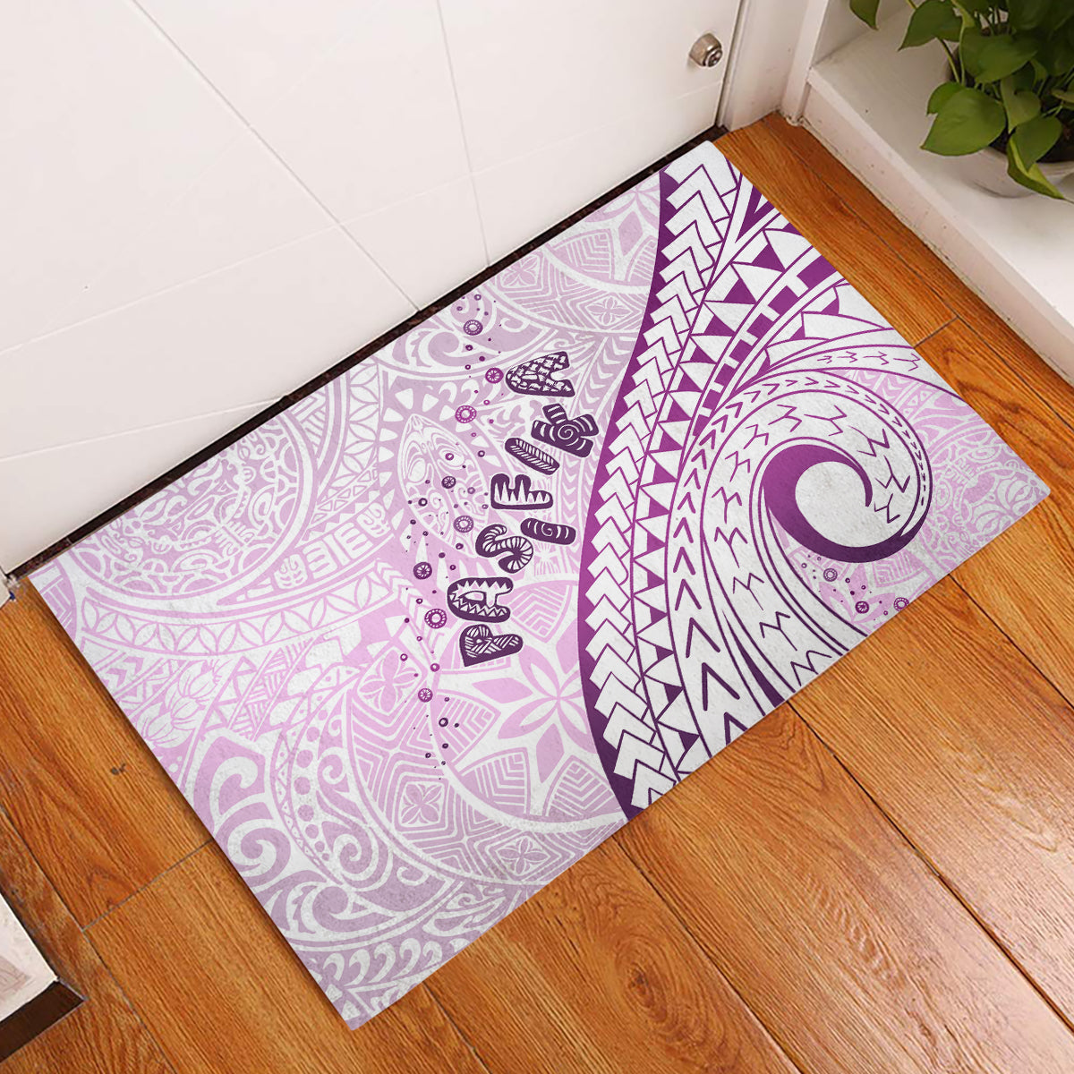 Pasifika Festival Rubber Doormat Tribal Pattern Lilac Version LT01 Purple - Polynesian Pride