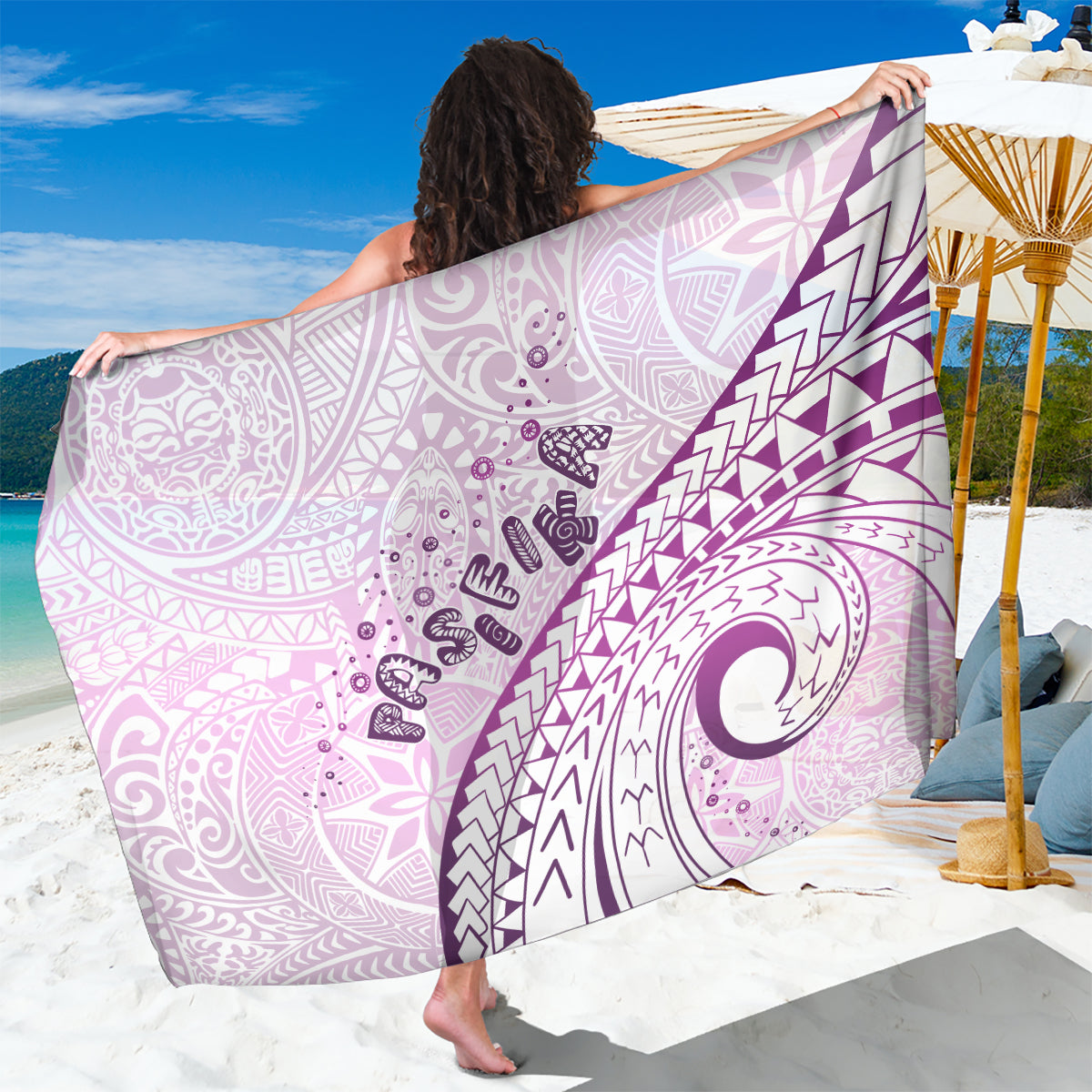 Pasifika Festival Sarong Tribal Pattern Lilac Version