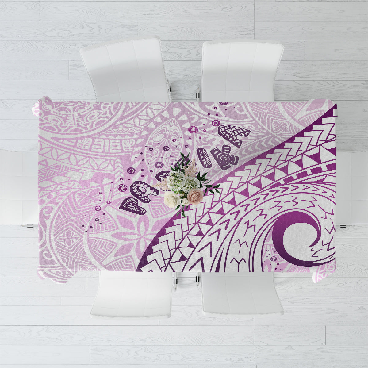 Pasifika Festival Tablecloth Tribal Pattern Lilac Version LT01 Purple - Polynesian Pride